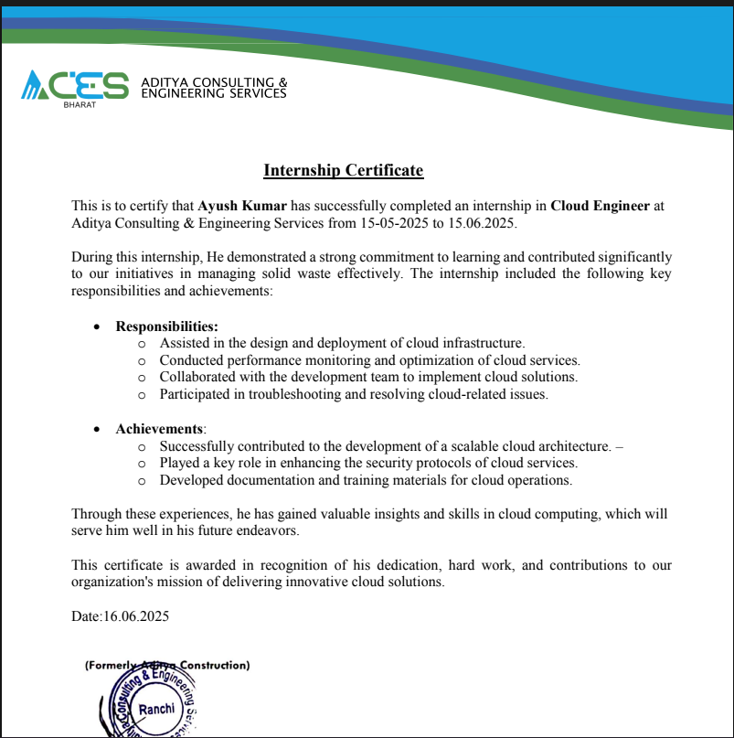 Cloud Engineer Intern