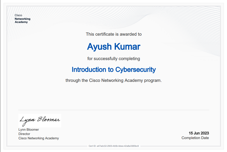 Introduction to Cybersecurity